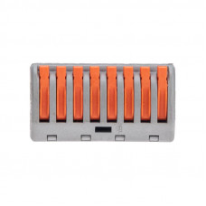 Универсальная клемма СМК 222-418, 8-проводная серая 0,08-2,5/4мм² (20 шт/уп) REXANT