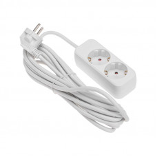 Удлинитель STANDARD 2 гнезда, 5м, 3х1,0мм², с/з, белый REXANT
