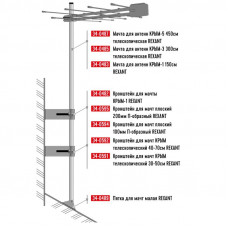 Кронштейн для мачт телескопический, 50-90см REXANT