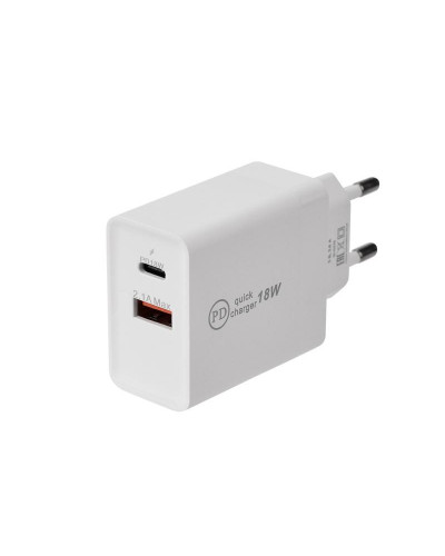 Сетевое зарядное устройство для iPhone/iPad REXANT Type-C + USB 3.0 с Quick charge, белое