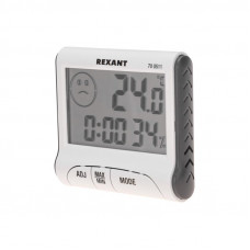 Термогигрометр комнатный с часами и функцией будильника REXANT