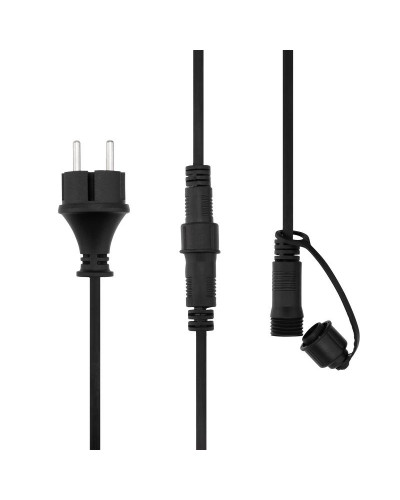 Уличная гирлянда Лофт 10м, черный каучук, 20 прозрачных ламп х 5 LED, влагостойкая IP44