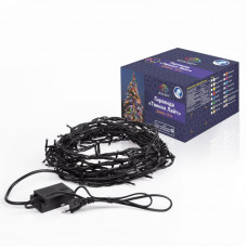 Гирлянда Нить управляемая 10м 100 LED КРАСНЫЙ черный ПВХ IP65 свечение с динамикой 230В контроллер в комплекте NEON-NIGHT