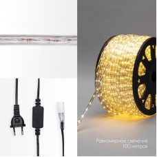 Дюралайт LED двухжильный 230В 13мм 30 LED/м ТЕПЛЫЙ БЕЛЫЙ постоянное свечение модуль 1м бухта 100м NEON-NIGHT