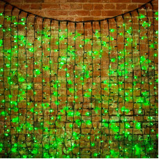 Гирлянда светодиодная Занавес 2х1,5м 360 LED ЗЕЛЕНЫЙ черный КАУЧУК IP67 постоянное свечение 230В блок в комплекте NEON-NIGHT
