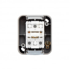 Выключатель двухклавишный Mini OG IP54 о/у, серый KRANZ