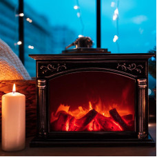 Светодиодный камин Классика с эффектом живого огня 33х12х24 см, батарейки 3хС (не в комплекте) или от USB (в комплекте)