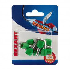 Наконечник штыревой втулочный изолированный F-14 мм 2х6 мм² (НШВи(2) 6.0-14/НГи2 6,0-14) зеленый упак.10 шт REXANT