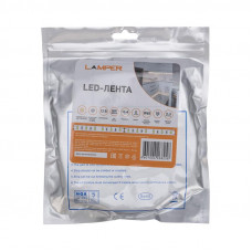 Лента светодиодная 12В, SMD5050, 14,4Вт/м, 60 LED/м, 2700К, 10мм, 5м, для БП с клеммами, IP65 LAMPER