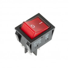 Выключатель клавишный 250V 30А (4с) ON-OFF красный с подсветкой (RWB-502)  REXANT