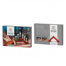 Новогодняя горка 7 свечек, цвет корпуса: Красный, цвет свечения: ТЕПЛЫЙ БЕЛЫЙ