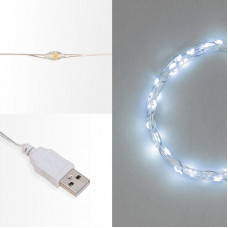Гирлянда светодиодная Роса 5 м, 50LED, БЕЛЫЙ, IP20, USB NEON-NIGHT