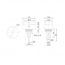 Выключатель клавишный 12V 30А (3с) ON-OFF черный ОВАЛ с желтой LED подсветкой (RWB-523, ASW-20D) REXANT