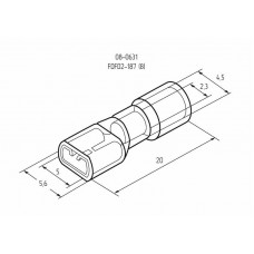 Клемма плоская полностью изолированная РППи-м 2.5-(4.8)/РпИмп 2-5-0,8 гнездо 5.6 мм 1.5-2.5 мм² REXANT