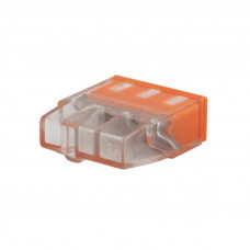 Экспресс-клемма с пастой REXANT СМК 2273-243, 3-проводная 0.5-2.5 мм², прозрачная, блистер (20 шт./уп.)