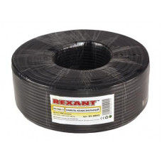 Кабель коаксиальный RG-58 A/U, 50 Ом, Cu/Al/Cu, 64%, 100м, OUTDOOR, черный REXANT
