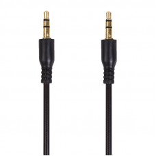 Аудиокабель AUX 3,5мм, 1м, черный, гелевый REXANT