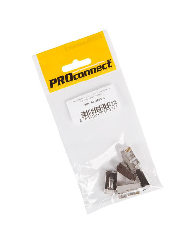 Разъем RJ-45(8P8C) под витую пару, FTP, CAT 5e, пакет, 5шт. PROconnect