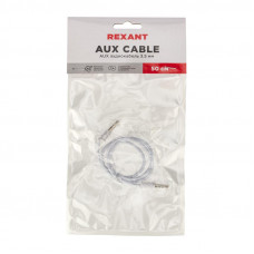 Аудиокабель AUX 3,5мм, 0,5м, белый REXANT