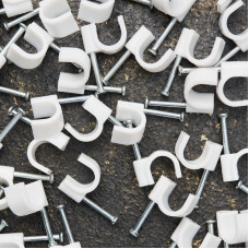 Крепеж кабеля круглый 9мм, белый (50 шт/уп) REXANT