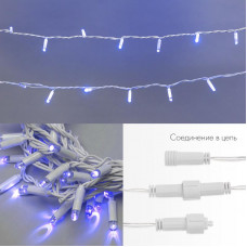 Гирлянда светодиодная Нить 10м 100 LED СИНИЙ белый ПВХ IP65 эффект мерцания 230В соединяется нужен блок 303-500-1 NEON-NIGHT