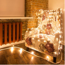 Гирлянда Сеть 1,5х1,5м, прозрачный ПВХ, 150 LED ТЕПЛЫЙ БЕЛЫЙ