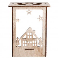 Деревянная фигурка с подсветкой Волшебный фонарик 13,8x11x11 см