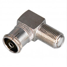 Переходник антенный, (гнездо F - гнездо TV), угловой, 1 шт. REXANT