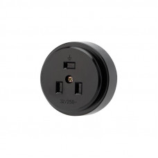 Розетка РШ для электрической плиты 32А, 250В, 2Р+РЕ (ОУ) черная REXANT