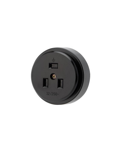 Розетка РШ для электрической плиты 32А, 250В, 2Р+РЕ (ОУ) черная REXANT