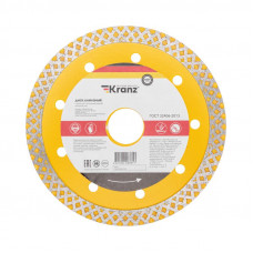Диск алмазный отрезной сплошной, 125х22,2мм, сухой/мокрый рез KRANZ