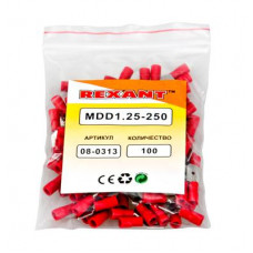 Клемма плоская изолированная РПи-п 1.5-(6.3)/РпИп 1,25-6-0,8 штекер 6.3 мм 0.5-1.5 мм² красная REXANT