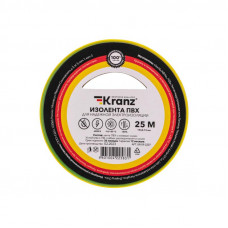 Изолента ПВХ 0,13х19мм, 25м, желто-зеленая KRANZ