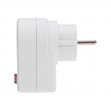 Адаптер сетевой 16А с выключателем, заземлением и защитными шторками, белый REXANT