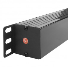 Блок розеток 19', 1U, 16А, 8 розеток, корпус пластик, без шнура питания