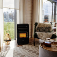 Обогреватель инфракрасный газовый для дома, 4,2кВт, для баллона 27л, черный REXANT