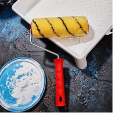 Валик полиакрил желтый с черной полосой, ворс 11 мм, ширина ролика 180 мм, бюгель 6 мм, Ø 42 мм REXANT