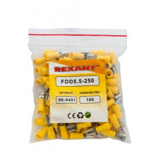 Клемма плоская изолированная РПи-м 6.0-(6.3)/РпИм 5,5-6-0,5 гнездо 6.6 мм 4-6 мм² REXANT