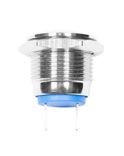 Индикатор металл Ø16 12В подсв/синяя LED (GQ16F-D)  REXANT