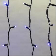 Гирлянда светодиодная Бахрома (Айсикл) 5,6x0,9м 240 LED СИНИЙ черный каучук 3,3мм IP67 постоянное свечение 230В блок в комплекте NEON-NIGHT