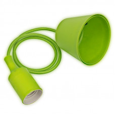 Патрон E27 силиконовый со шнуром 1м зеленый REXANT