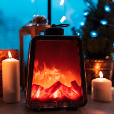 Светодиодный камин Лофт USB с эффектом живого огня 17х10х24.5 см NEON-NIGHT