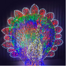 Декоративная 3D Павлин с раскрытым хвостом 200 см