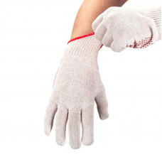 Перчатки х/б с покрытием ПВХ «Точка», 5 нитей, 48-50 г, белые REXANT