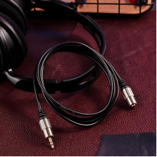 Шнур Стерео 3,5мм гнездо - Стерео 3,5мм штекер, 1,5м, Gold-металл REXANT