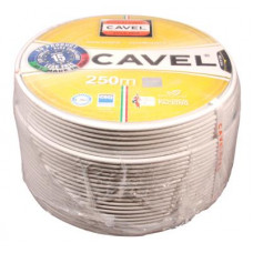 Кабель коаксиальный SAT 703 B, Cu/Al/CuSn, 75%, 75Ом, 250м, INDOOR, белый CAVEL