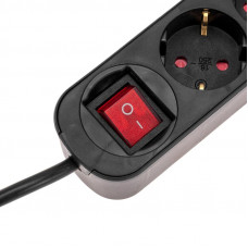 Удлинитель STANDARD 3 гнезда, 5м, 3х1,0мм², с/з, с выключателем, 2 USB, черный REXANT