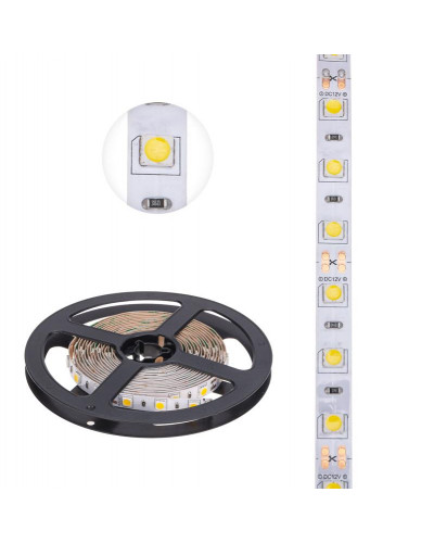 Лента светодиодная 12В, SMD5050, 14,4Вт/м, 60 LED/м, 2700К, 10мм, 3м, для БП с клеммами, IP20 LAMPER