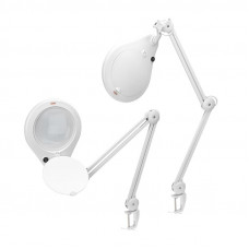 Лупа на струбцине круглая 5D с подсветкой 84 SMD LED, ø178мм, белая REXANT