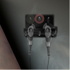 Держатель для угловых шлифмашинок и отрезных дисков, настенный, с крючками, черный REXANT